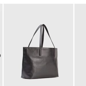 Quince Black Leather Tote Bag